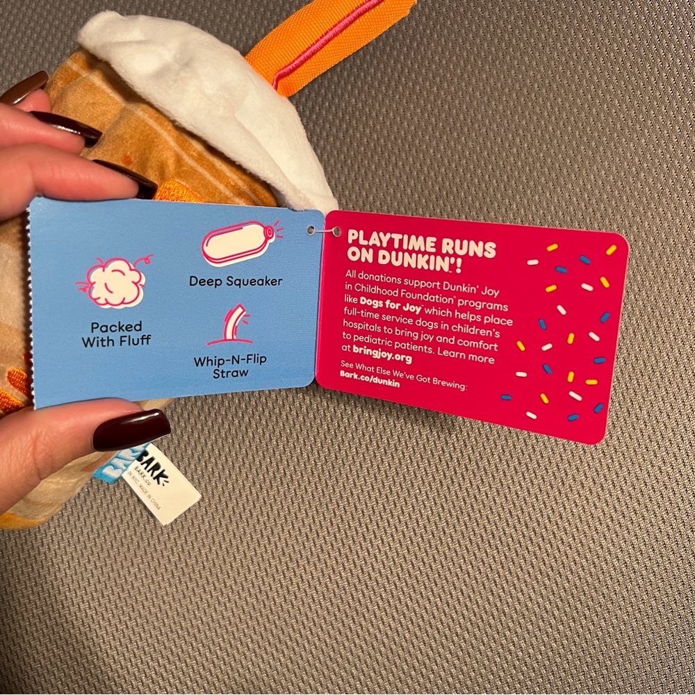 BARK Dunkin’ Donuts Iconic Iced Coffee Dog Toy - Picture 5 of 6